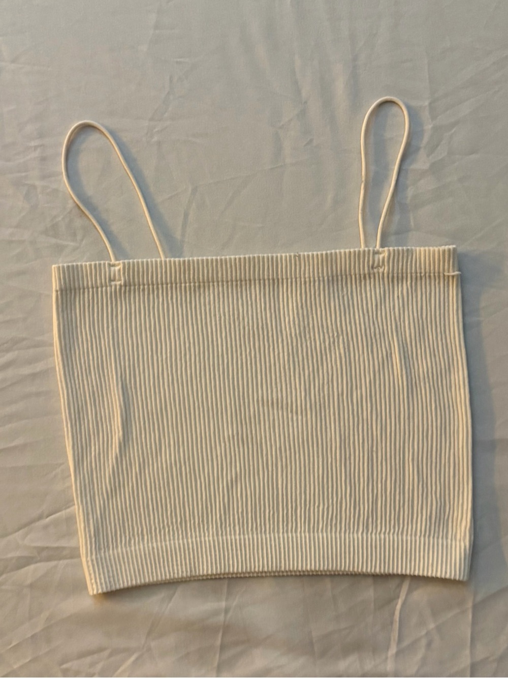 Mi Ami for Francesca’s Ivory Ribbed Seamless Cropped Cami Tank
